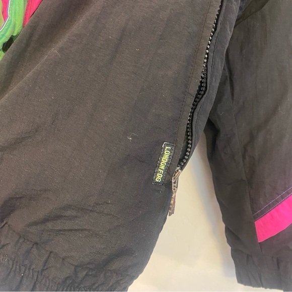 Vintage London Fog Black and Neon Jacket Size Large - Picture 11 of 12